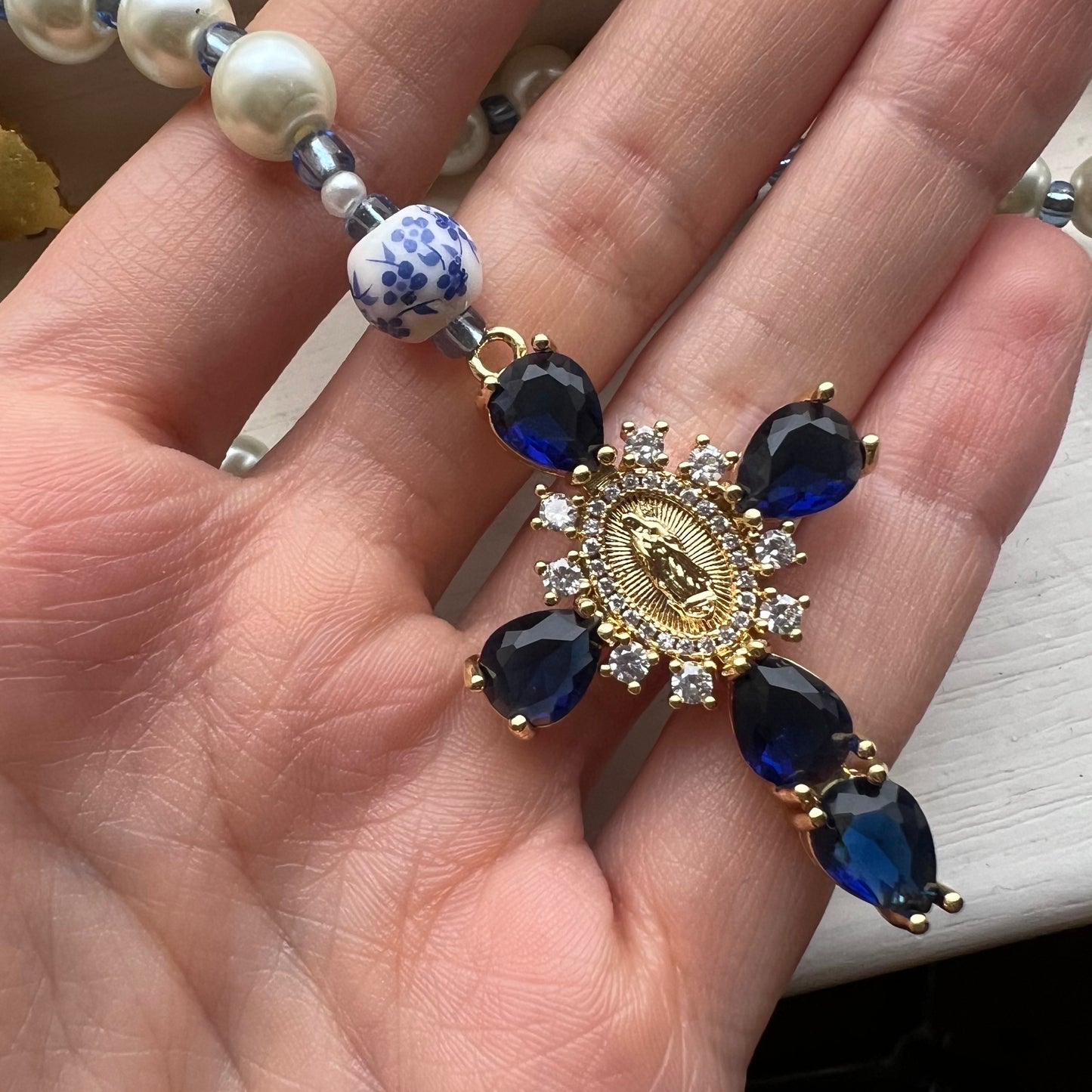 Chapelet - Céramique Bleue